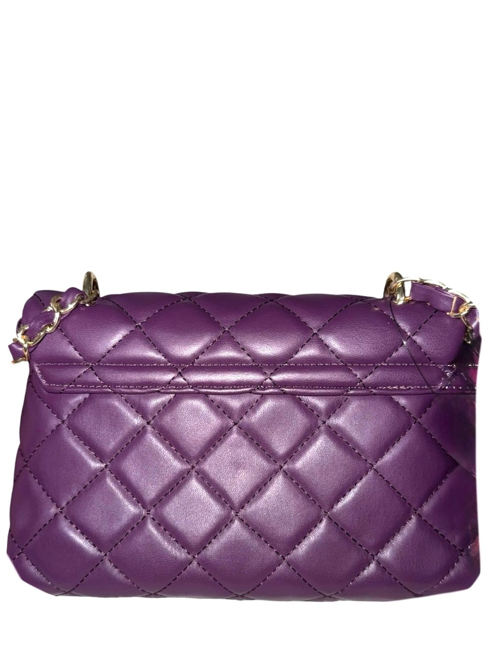 BADGLEY MISCHKA Purple Quilted Bag w/Pearl Strap Embellishment - NWT - Picture 2 of 2